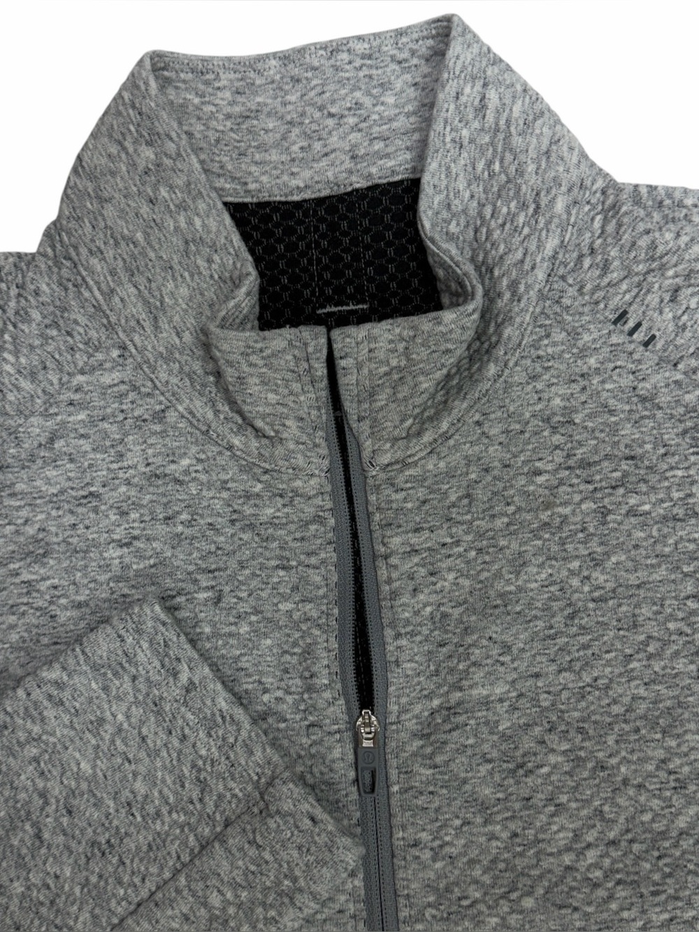 Lululemon At Ease Half Zip Mens Large Grey Textured Athletic Pullover Sweatshirt